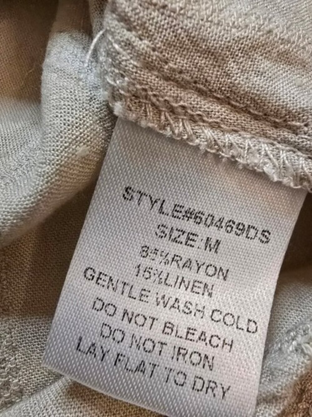 Grade & Gather Women's Mini Dress Size Medium Beige Striped Ruffles Lagenlook - Picture 11 of 14